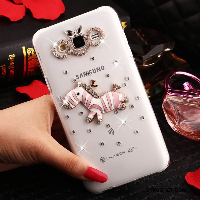 Kuori Samsung Galaxy J7 2015 Strassi Trendi Läpinäkyvä, Kotelo Samsung Galaxy J7 2015 Suojaus Puhelimen Kuoret Murtumaton