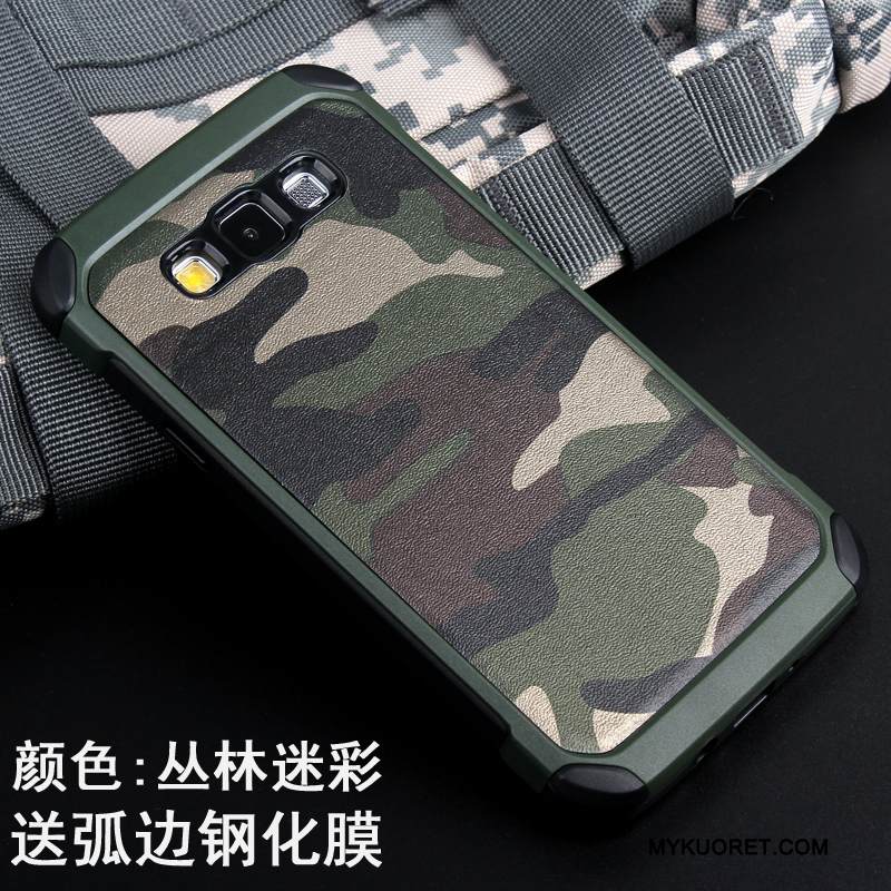 Kuori Samsung Galaxy J7 2015 Suojaus Persoonallisuus Vihreä, Kotelo Samsung Galaxy J7 2015 Luova Puhelimen Kuoret Naamiointi