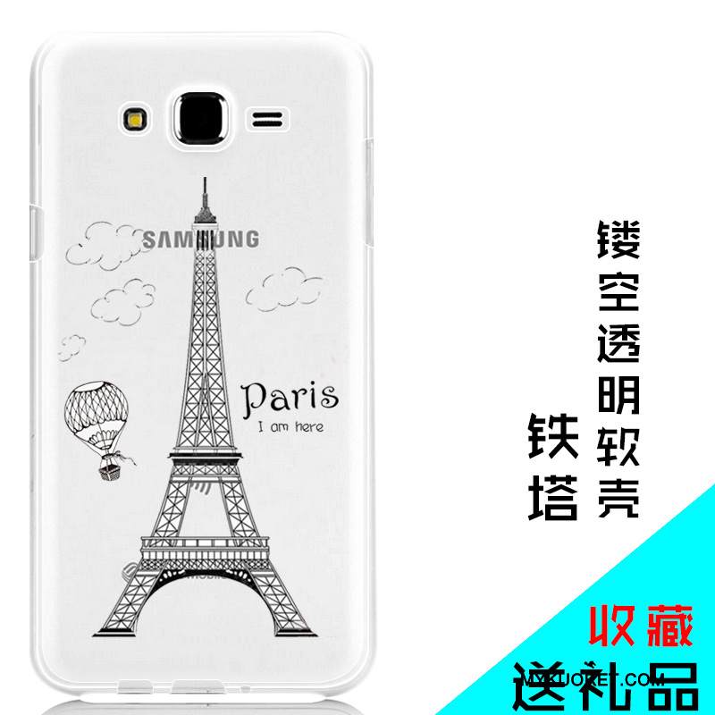 Kuori Samsung Galaxy J7 2015 Suojaus Puhelimen Kuoret Läpinäkyvä, Kotelo Samsung Galaxy J7 2015 Pehmeä Neste