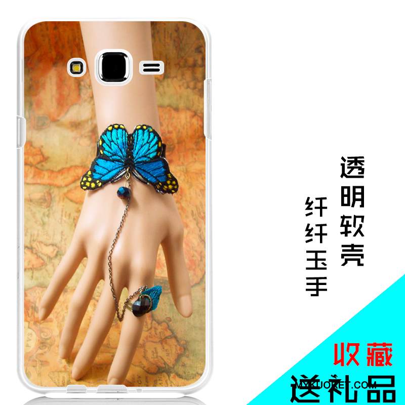 Kuori Samsung Galaxy J7 2015 Suojaus Puhelimen Kuoret Läpinäkyvä, Kotelo Samsung Galaxy J7 2015 Pehmeä Neste