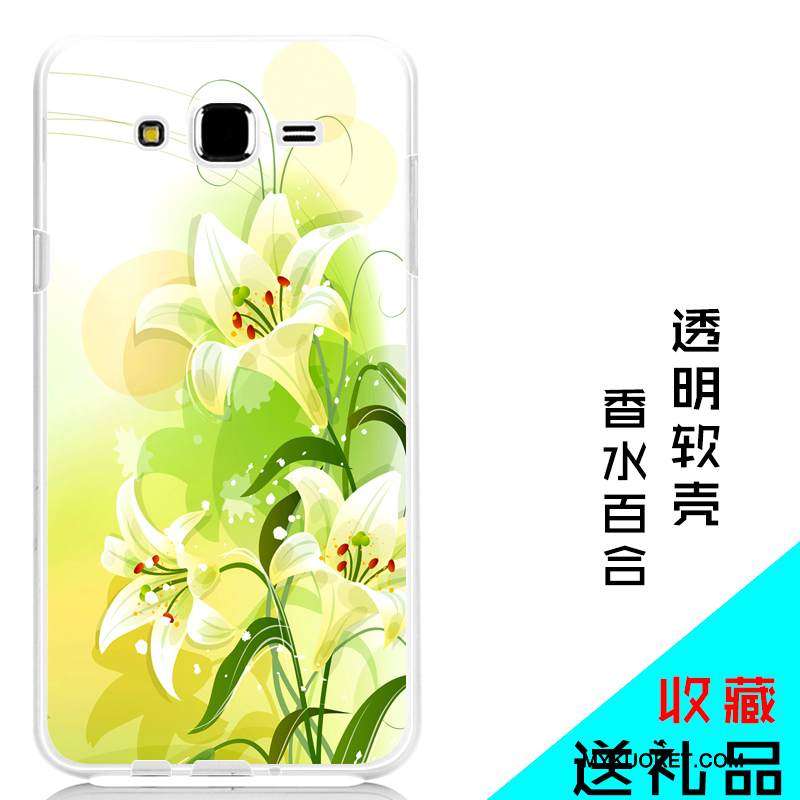 Kuori Samsung Galaxy J7 2015 Suojaus Puhelimen Kuoret Läpinäkyvä, Kotelo Samsung Galaxy J7 2015 Pehmeä Neste