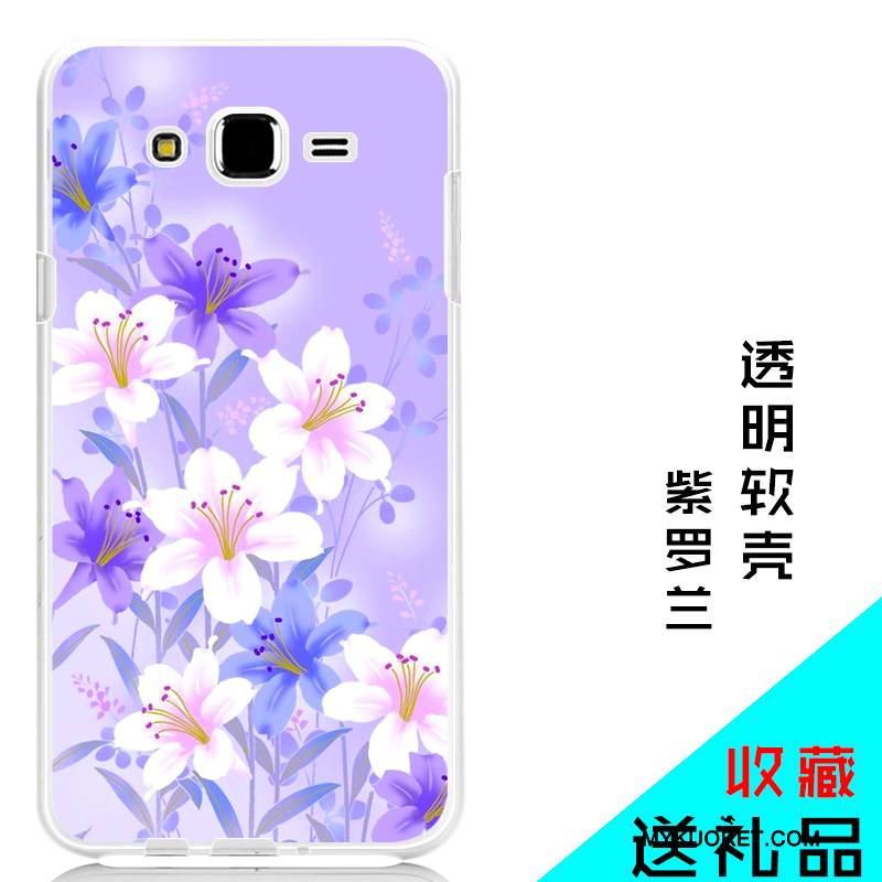 Kuori Samsung Galaxy J7 2015 Suojaus Puhelimen Kuoret Läpinäkyvä, Kotelo Samsung Galaxy J7 2015 Pehmeä Neste