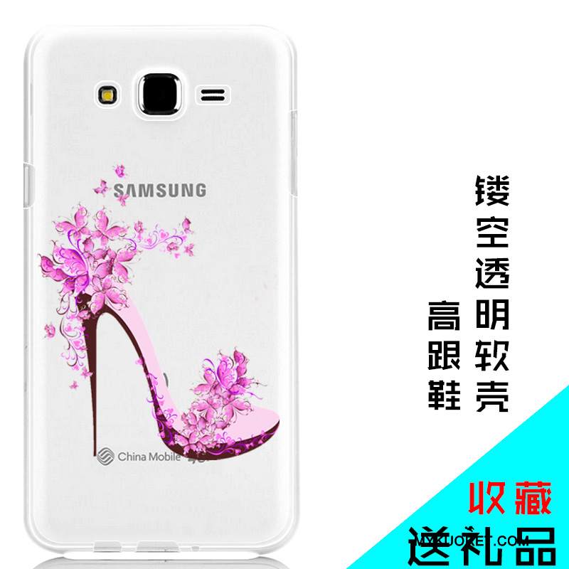 Kuori Samsung Galaxy J7 2015 Suojaus Puhelimen Kuoret Läpinäkyvä, Kotelo Samsung Galaxy J7 2015 Pehmeä Neste