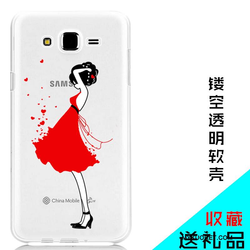 Kuori Samsung Galaxy J7 2015 Suojaus Puhelimen Kuoret Läpinäkyvä, Kotelo Samsung Galaxy J7 2015 Pehmeä Neste