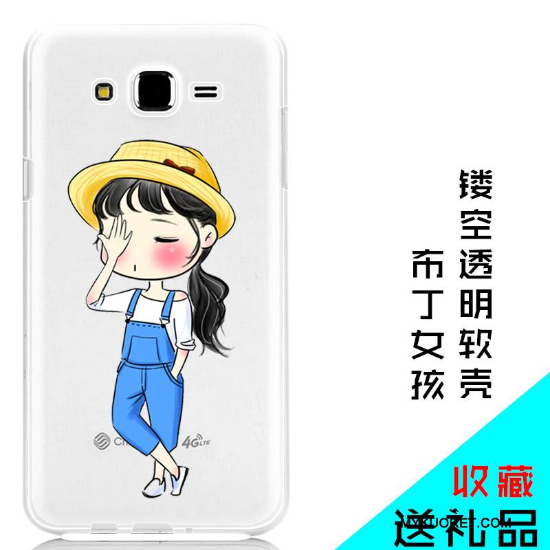 Kuori Samsung Galaxy J7 2015 Suojaus Puhelimen Kuoret Läpinäkyvä, Kotelo Samsung Galaxy J7 2015 Pehmeä Neste