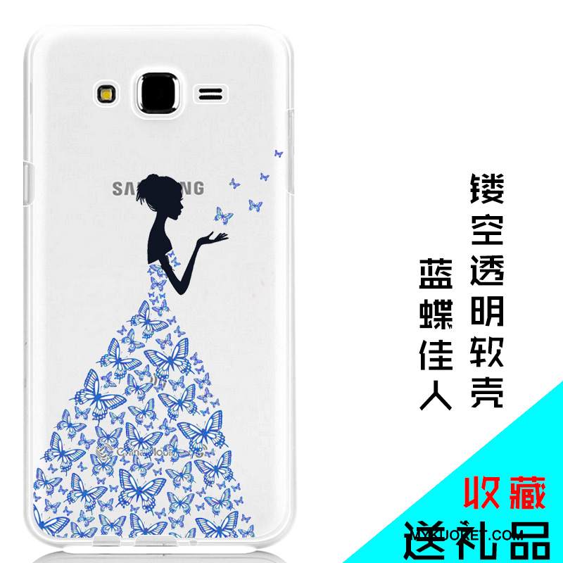 Kuori Samsung Galaxy J7 2015 Suojaus Puhelimen Kuoret Läpinäkyvä, Kotelo Samsung Galaxy J7 2015 Pehmeä Neste