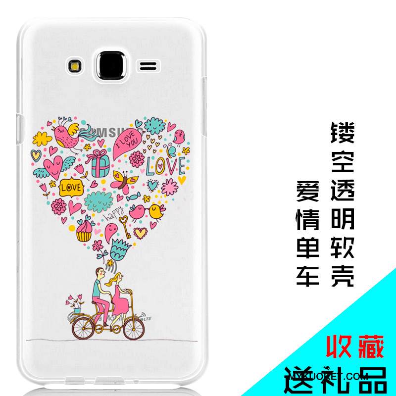 Kuori Samsung Galaxy J7 2015 Suojaus Puhelimen Kuoret Läpinäkyvä, Kotelo Samsung Galaxy J7 2015 Pehmeä Neste