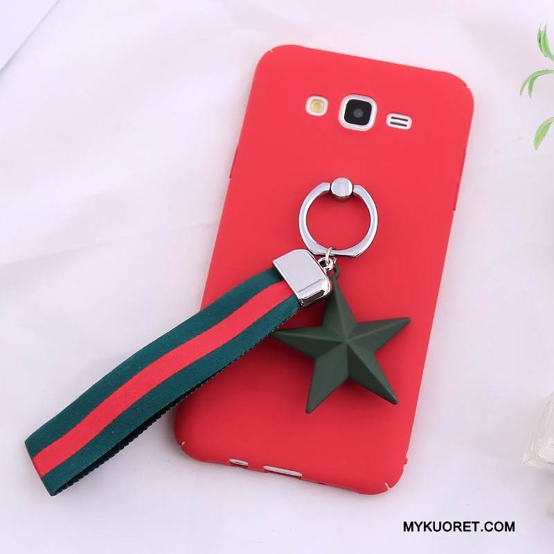 Kuori Samsung Galaxy J7 2015 Suojaus Punainen Puhelimen Kuoret, Kotelo Samsung Galaxy J7 2015 Pesty Suede Trendi