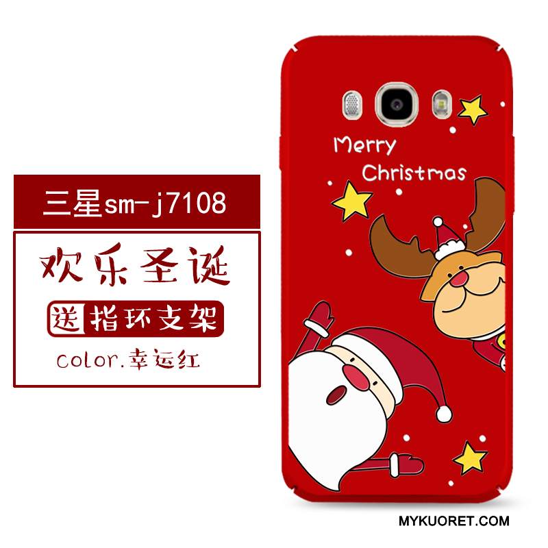 Kuori Samsung Galaxy J7 2016 Laukut Pesty Suede Ihana, Kotelo Samsung Galaxy J7 2016 Monivärinen Kova Joulu