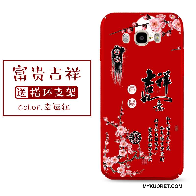 Kuori Samsung Galaxy J7 2016 Laukut Pesty Suede Ihana, Kotelo Samsung Galaxy J7 2016 Monivärinen Kova Joulu