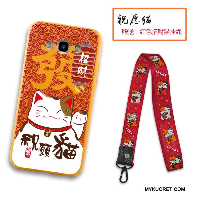 Kuori Samsung Galaxy J7 2016 Luova Ripustettavat Koristeet Puhelimen Kuoret, Kotelo Samsung Galaxy J7 2016 Pesty Suede Murtumaton