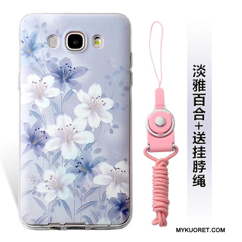 Kuori Samsung Galaxy J7 2016 Pehmeä Neste Vihreä Puhelimen Kuoret, Kotelo Samsung Galaxy J7 2016 Kohokuviointi Ripustettavat Koristeet