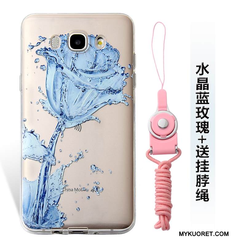 Kuori Samsung Galaxy J7 2016 Pehmeä Neste Vihreä Puhelimen Kuoret, Kotelo Samsung Galaxy J7 2016 Kohokuviointi Ripustettavat Koristeet