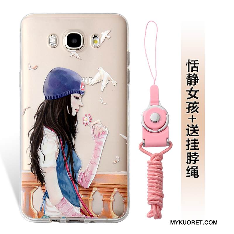 Kuori Samsung Galaxy J7 2016 Pehmeä Neste Vihreä Puhelimen Kuoret, Kotelo Samsung Galaxy J7 2016 Kohokuviointi Ripustettavat Koristeet