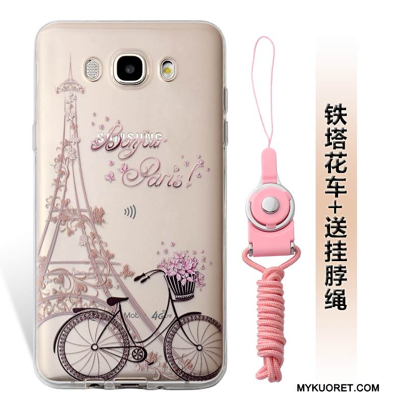 Kuori Samsung Galaxy J7 2016 Pehmeä Neste Vihreä Puhelimen Kuoret, Kotelo Samsung Galaxy J7 2016 Kohokuviointi Ripustettavat Koristeet