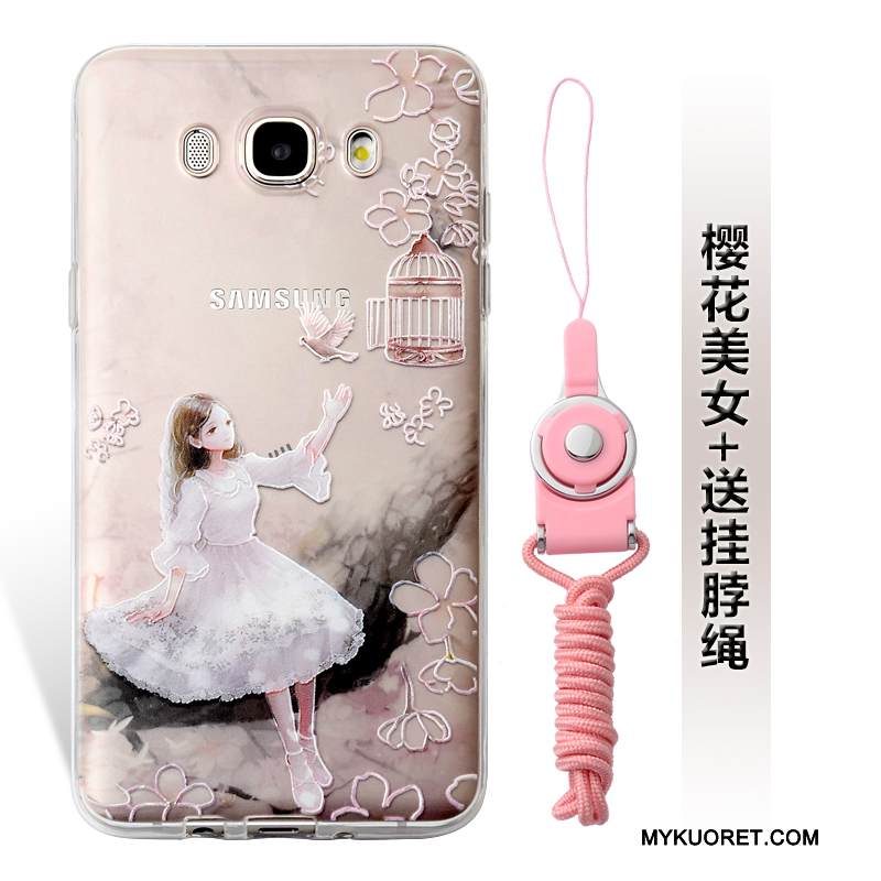 Kuori Samsung Galaxy J7 2016 Pehmeä Neste Vihreä Puhelimen Kuoret, Kotelo Samsung Galaxy J7 2016 Kohokuviointi Ripustettavat Koristeet