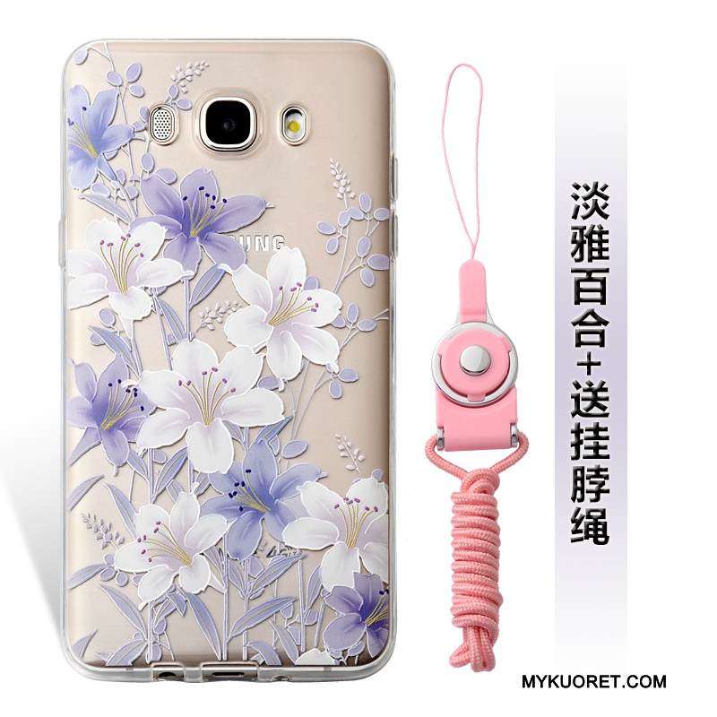 Kuori Samsung Galaxy J7 2016 Pehmeä Neste Vihreä Puhelimen Kuoret, Kotelo Samsung Galaxy J7 2016 Kohokuviointi Ripustettavat Koristeet