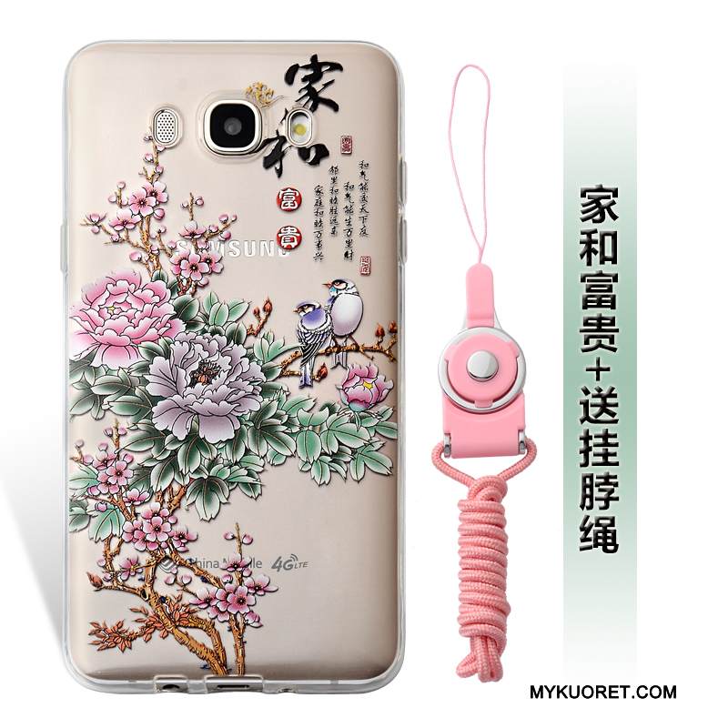 Kuori Samsung Galaxy J7 2016 Pehmeä Neste Vihreä Puhelimen Kuoret, Kotelo Samsung Galaxy J7 2016 Kohokuviointi Ripustettavat Koristeet