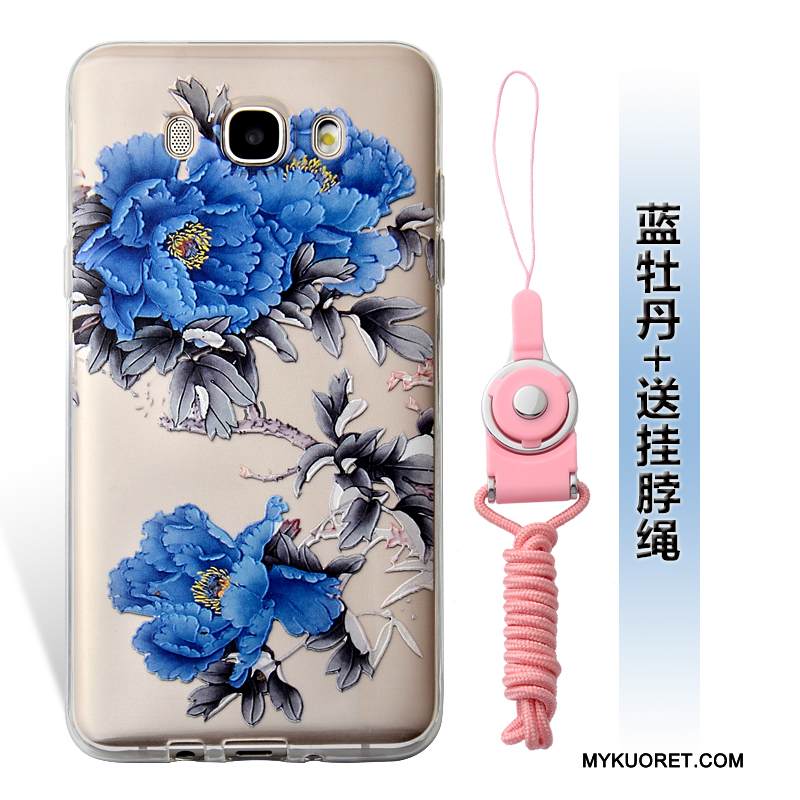 Kuori Samsung Galaxy J7 2016 Pehmeä Neste Vihreä Puhelimen Kuoret, Kotelo Samsung Galaxy J7 2016 Kohokuviointi Ripustettavat Koristeet