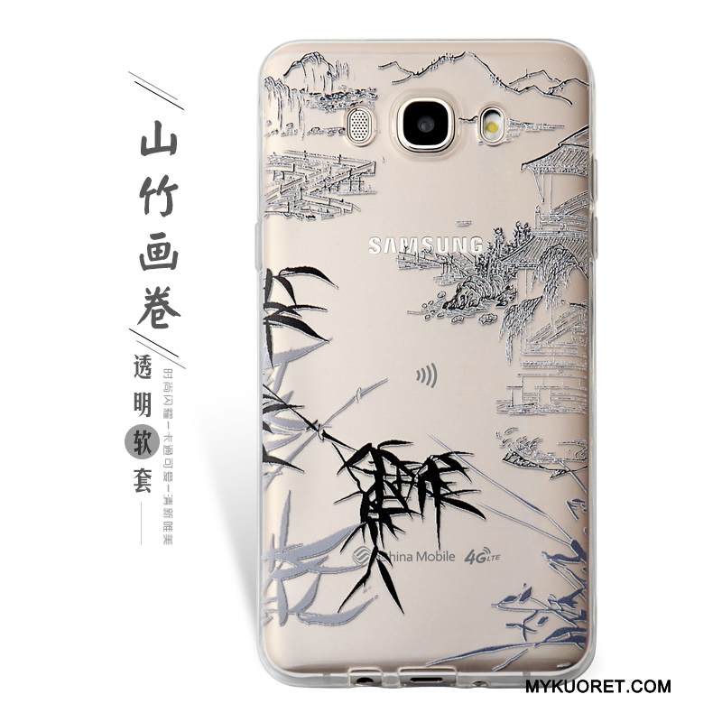 Kuori Samsung Galaxy J7 2016 Pehmeä Neste Violetti Murtumaton, Kotelo Samsung Galaxy J7 2016 Kohokuviointi Puhelimen Kuoret