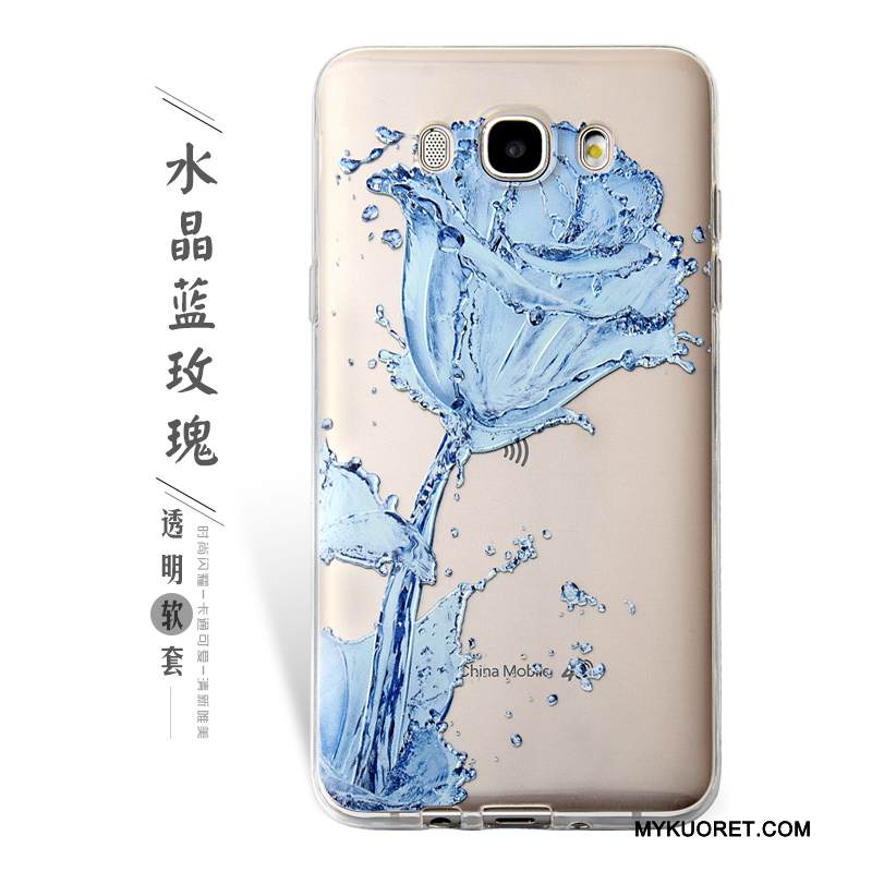 Kuori Samsung Galaxy J7 2016 Pehmeä Neste Violetti Murtumaton, Kotelo Samsung Galaxy J7 2016 Kohokuviointi Puhelimen Kuoret