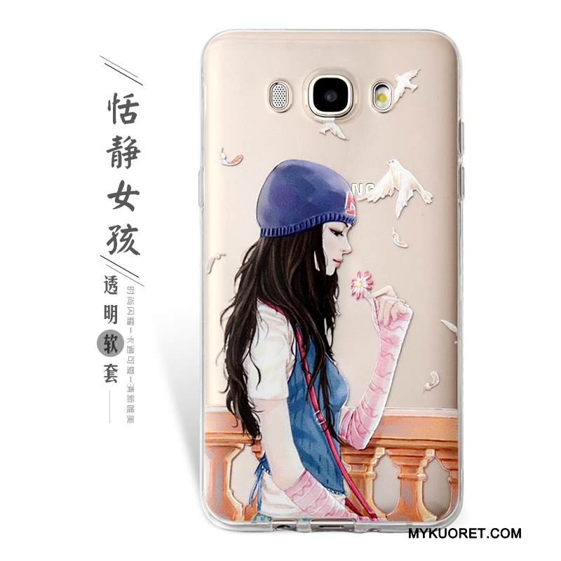 Kuori Samsung Galaxy J7 2016 Pehmeä Neste Violetti Murtumaton, Kotelo Samsung Galaxy J7 2016 Kohokuviointi Puhelimen Kuoret