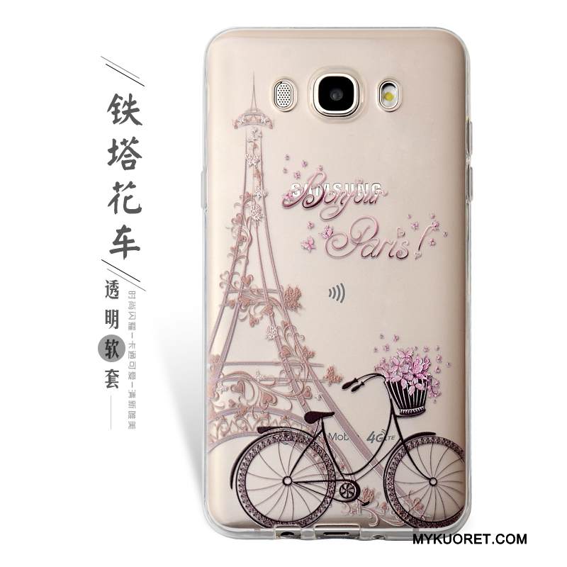 Kuori Samsung Galaxy J7 2016 Pehmeä Neste Violetti Murtumaton, Kotelo Samsung Galaxy J7 2016 Kohokuviointi Puhelimen Kuoret