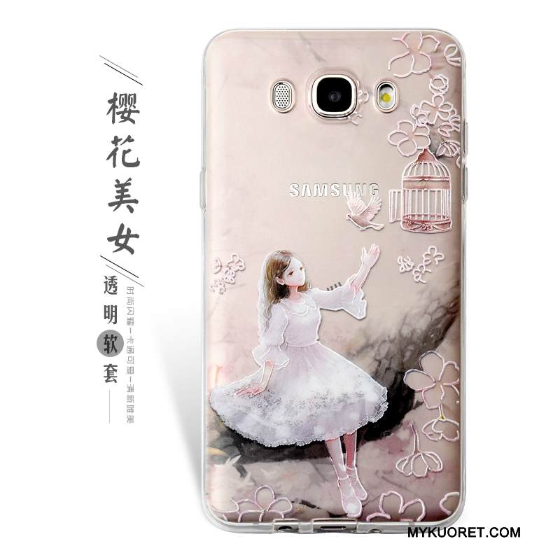 Kuori Samsung Galaxy J7 2016 Pehmeä Neste Violetti Murtumaton, Kotelo Samsung Galaxy J7 2016 Kohokuviointi Puhelimen Kuoret