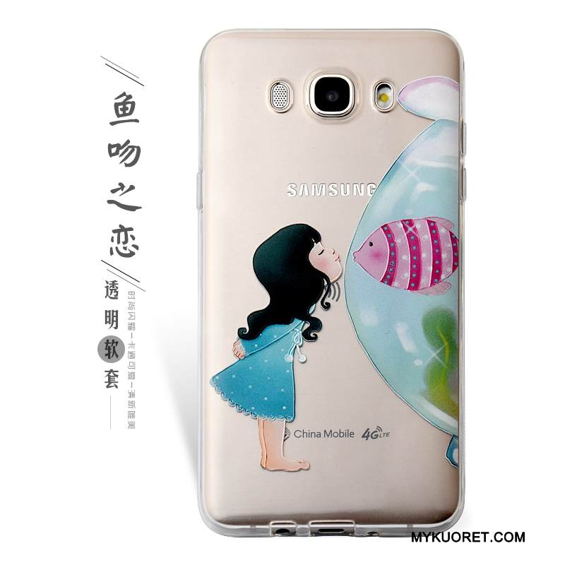 Kuori Samsung Galaxy J7 2016 Pehmeä Neste Violetti Murtumaton, Kotelo Samsung Galaxy J7 2016 Kohokuviointi Puhelimen Kuoret