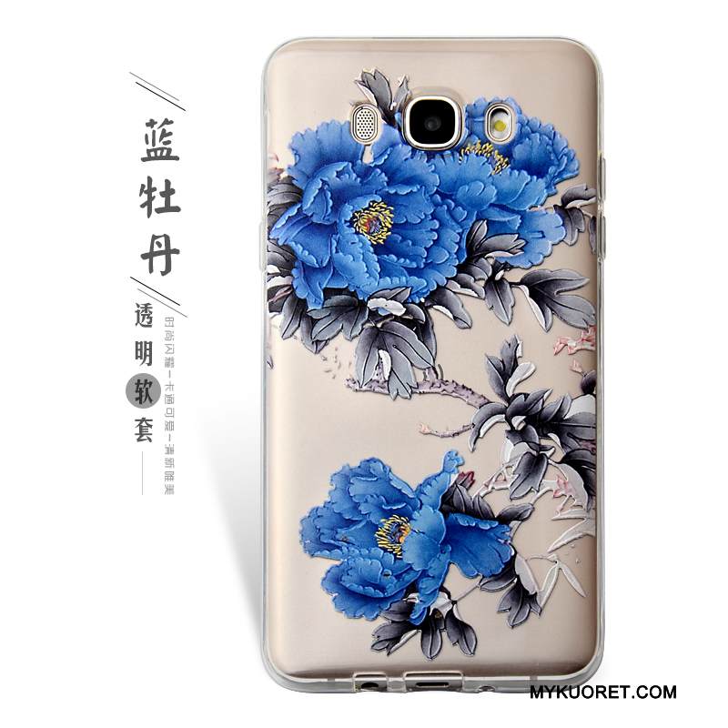 Kuori Samsung Galaxy J7 2016 Pehmeä Neste Violetti Murtumaton, Kotelo Samsung Galaxy J7 2016 Kohokuviointi Puhelimen Kuoret