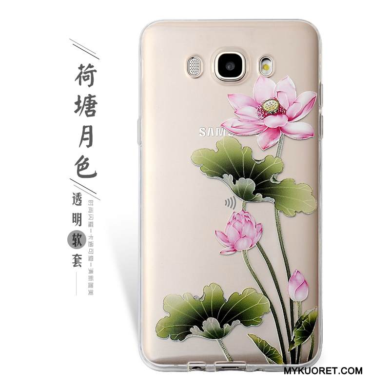 Kuori Samsung Galaxy J7 2016 Pehmeä Neste Violetti Murtumaton, Kotelo Samsung Galaxy J7 2016 Kohokuviointi Puhelimen Kuoret