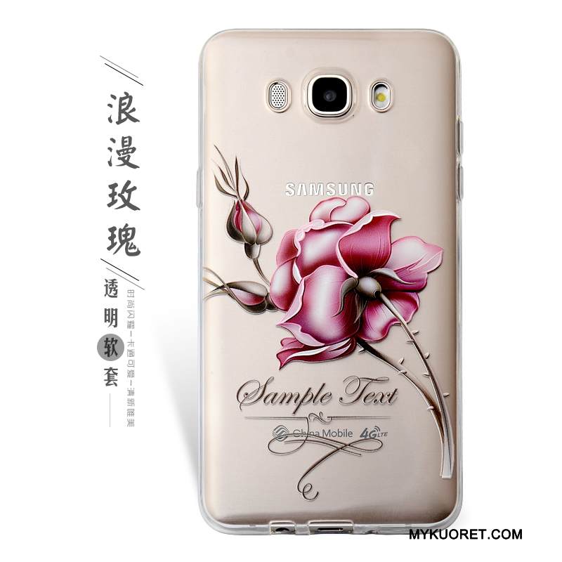 Kuori Samsung Galaxy J7 2016 Pehmeä Neste Violetti Murtumaton, Kotelo Samsung Galaxy J7 2016 Kohokuviointi Puhelimen Kuoret