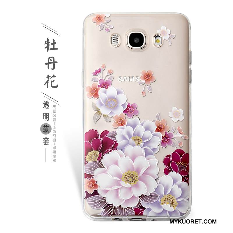 Kuori Samsung Galaxy J7 2016 Pehmeä Neste Violetti Murtumaton, Kotelo Samsung Galaxy J7 2016 Kohokuviointi Puhelimen Kuoret