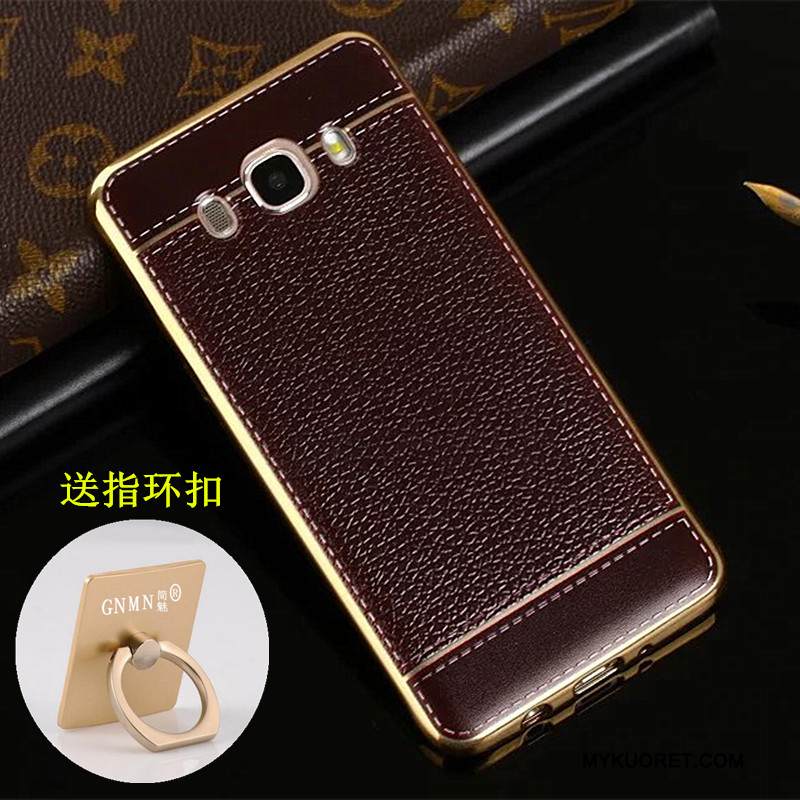 Kuori Samsung Galaxy J7 2016 Silikoni Kukkakuvio Pinnoitus, Kotelo Samsung Galaxy J7 2016 Nahka