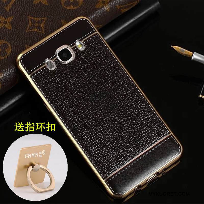 Kuori Samsung Galaxy J7 2016 Silikoni Kukkakuvio Pinnoitus, Kotelo Samsung Galaxy J7 2016 Nahka