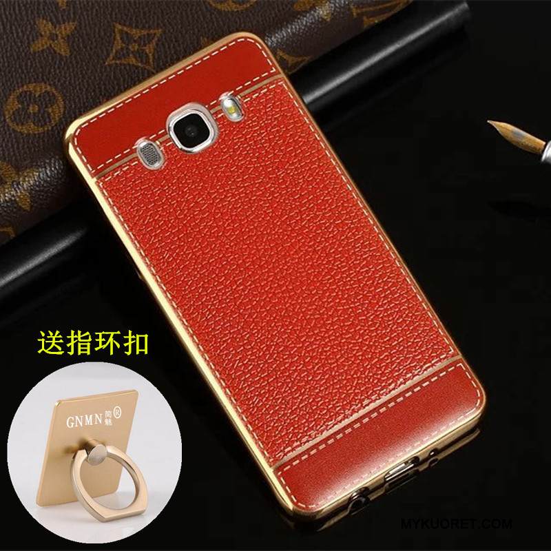 Kuori Samsung Galaxy J7 2016 Silikoni Kukkakuvio Pinnoitus, Kotelo Samsung Galaxy J7 2016 Nahka