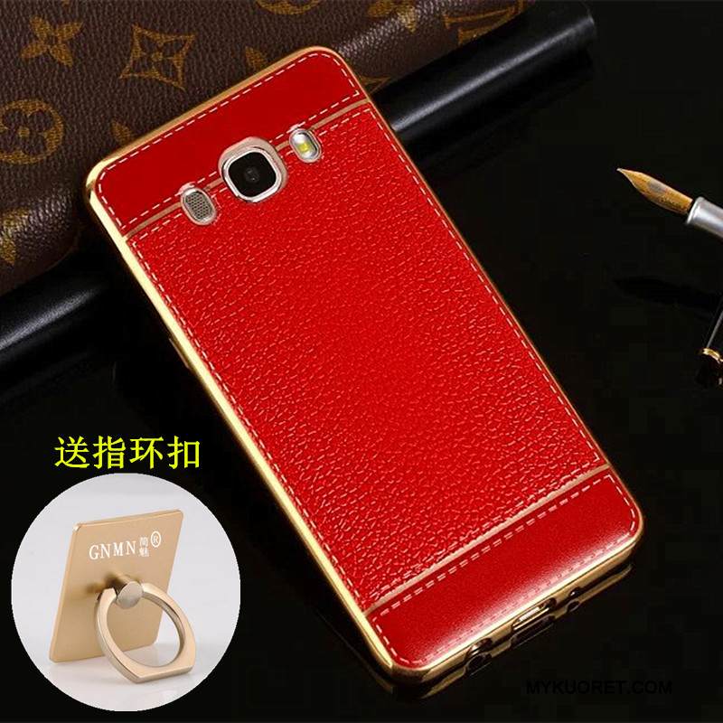 Kuori Samsung Galaxy J7 2016 Silikoni Kukkakuvio Pinnoitus, Kotelo Samsung Galaxy J7 2016 Nahka