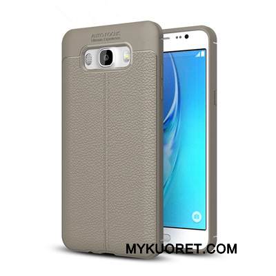 Kuori Samsung Galaxy J7 2016 Silikoni Murtumaton Kukkakuvio, Kotelo Samsung Galaxy J7 2016 Suojaus Sininen Puhelimen Kuoret