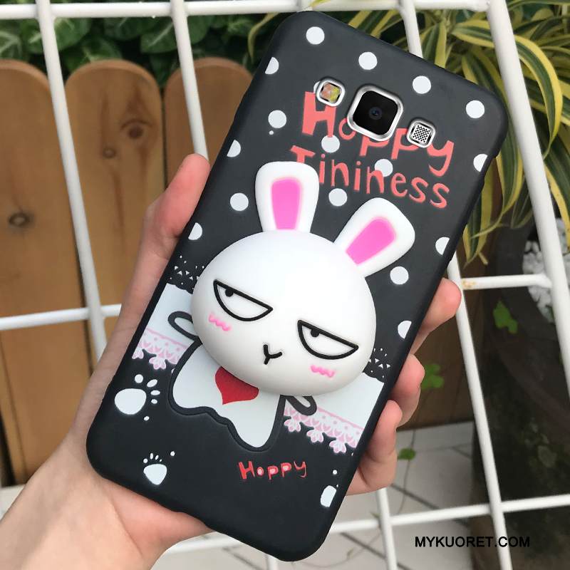 Kuori Samsung Galaxy J7 2016 Silikoni Musta Puhelimen Kuoret, Kotelo Samsung Galaxy J7 2016 Ripustettava Kaula