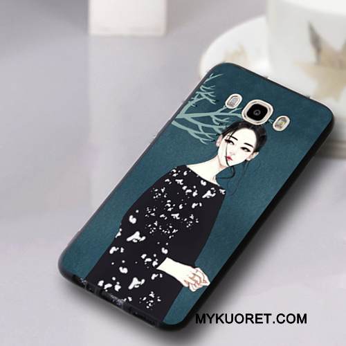 Kuori Samsung Galaxy J7 2016 Silikoni Tummansininen Trendi, Kotelo Samsung Galaxy J7 2016 Pehmeä Neste Murtumaton Puhelimen Kuoret