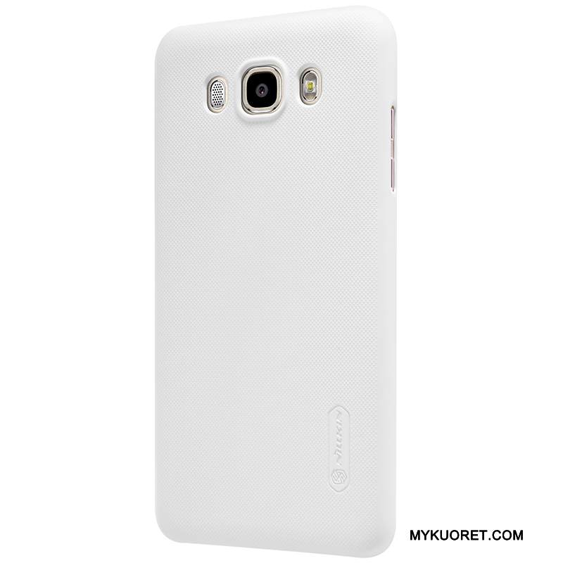 Kuori Samsung Galaxy J7 2016 Suojaus Kova Pesty Suede, Kotelo Samsung Galaxy J7 2016 Valkoinen Puhelimen Kuoret