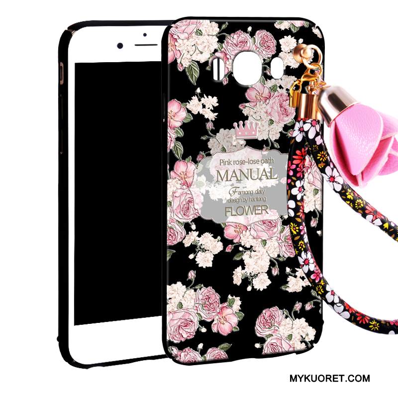 Kuori Samsung Galaxy J7 2016 Suojaus Murtumaton Puhelimen Kuoret, Kotelo Samsung Galaxy J7 2016 Laukut Musta Pesty Suede