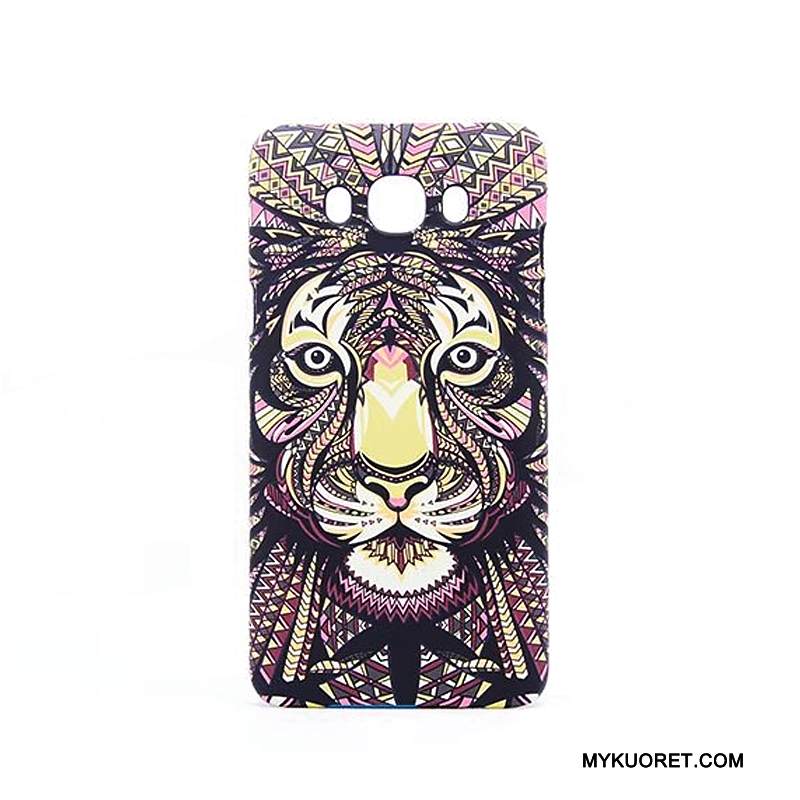 Kuori Samsung Galaxy J7 2016 Suojaus Sininen Pesty Suede, Kotelo Samsung Galaxy J7 2016 Sarjakuva Kirkas Puhelimen Kuoret