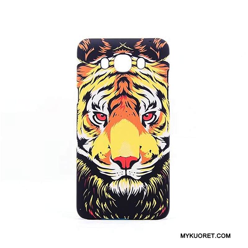 Kuori Samsung Galaxy J7 2016 Suojaus Sininen Pesty Suede, Kotelo Samsung Galaxy J7 2016 Sarjakuva Kirkas Puhelimen Kuoret