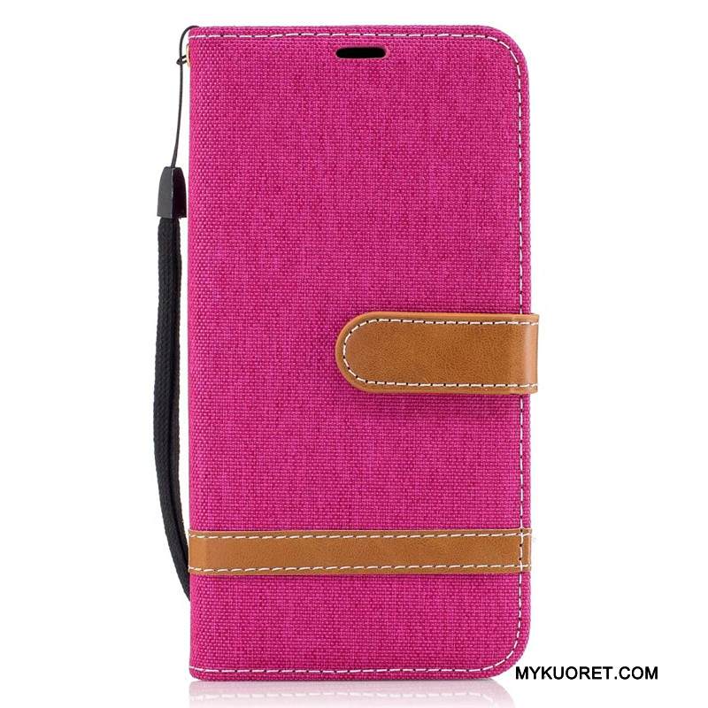 Kuori Samsung Galaxy J7 2017 Laukut Denimi Punainen, Kotelo Samsung Galaxy J7 2017 Suojaus