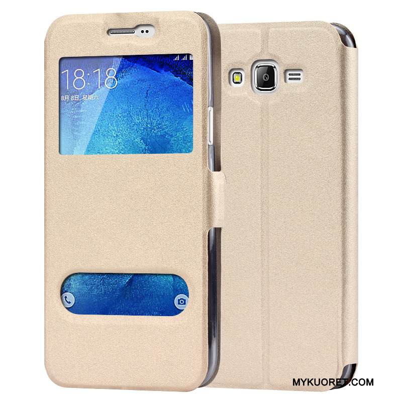 Kuori Samsung Galaxy J7 2017 Nahka Puhelimen Kuoret Punainen, Kotelo Samsung Galaxy J7 2017 Laukut