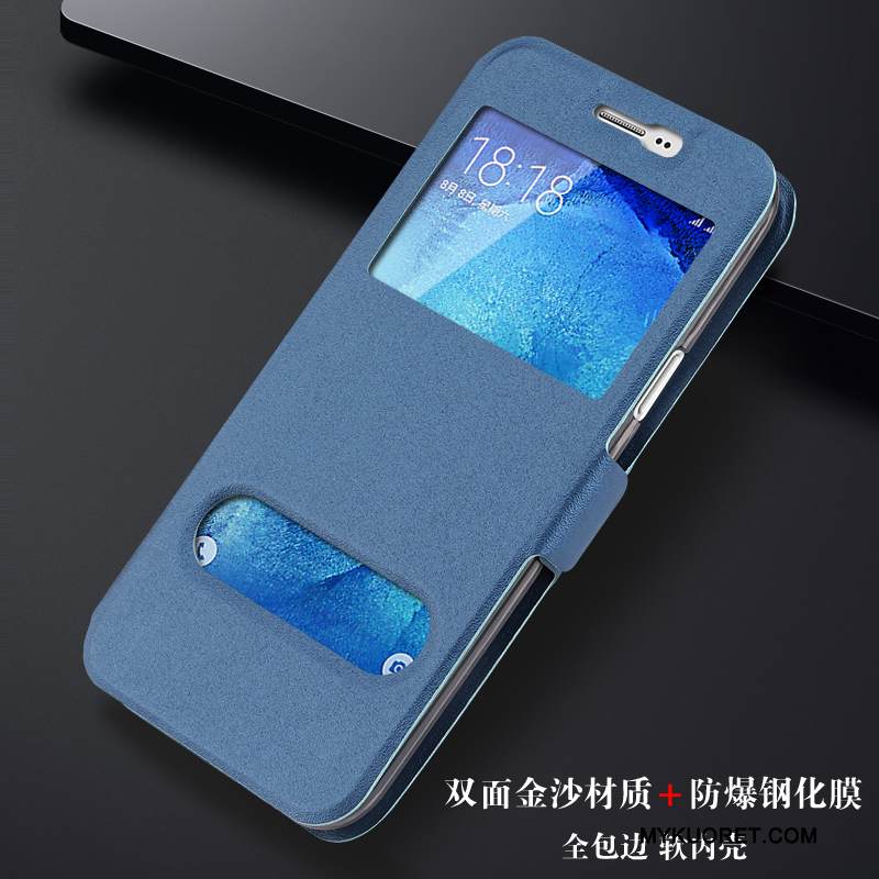 Kuori Samsung Galaxy J7 2017 Nahka Puhelimen Kuoret Punainen, Kotelo Samsung Galaxy J7 2017 Laukut