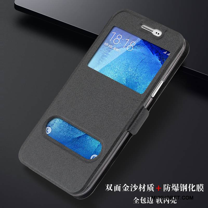 Kuori Samsung Galaxy J7 2017 Nahka Puhelimen Kuoret Punainen, Kotelo Samsung Galaxy J7 2017 Laukut