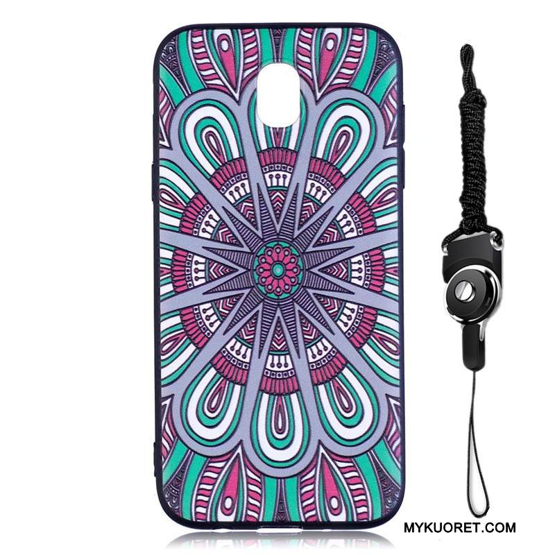 Kuori Samsung Galaxy J7 2017 Pehmeä Neste Jauhe Pesty Suede, Kotelo Samsung Galaxy J7 2017 Maalaus Puhelimen Kuoret Ripustettavat Koristeet