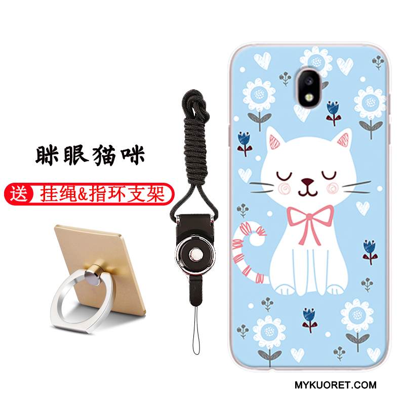 Kuori Samsung Galaxy J7 2017 Sarjakuva Vaaleansininen Murtumaton, Kotelo Samsung Galaxy J7 2017 Pehmeä Neste Puhelimen Kuoret